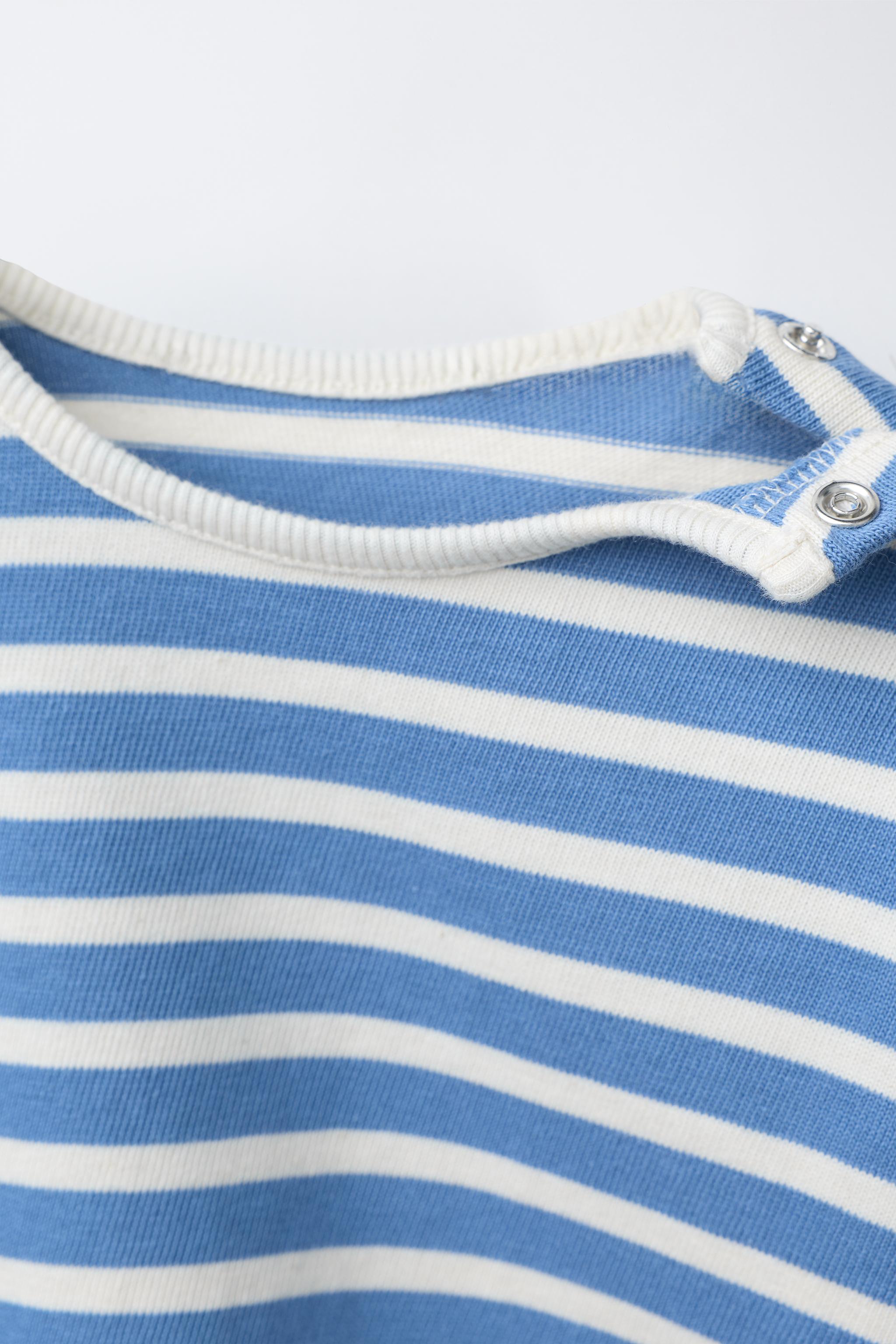 STRIPED RIB T-SHIRT